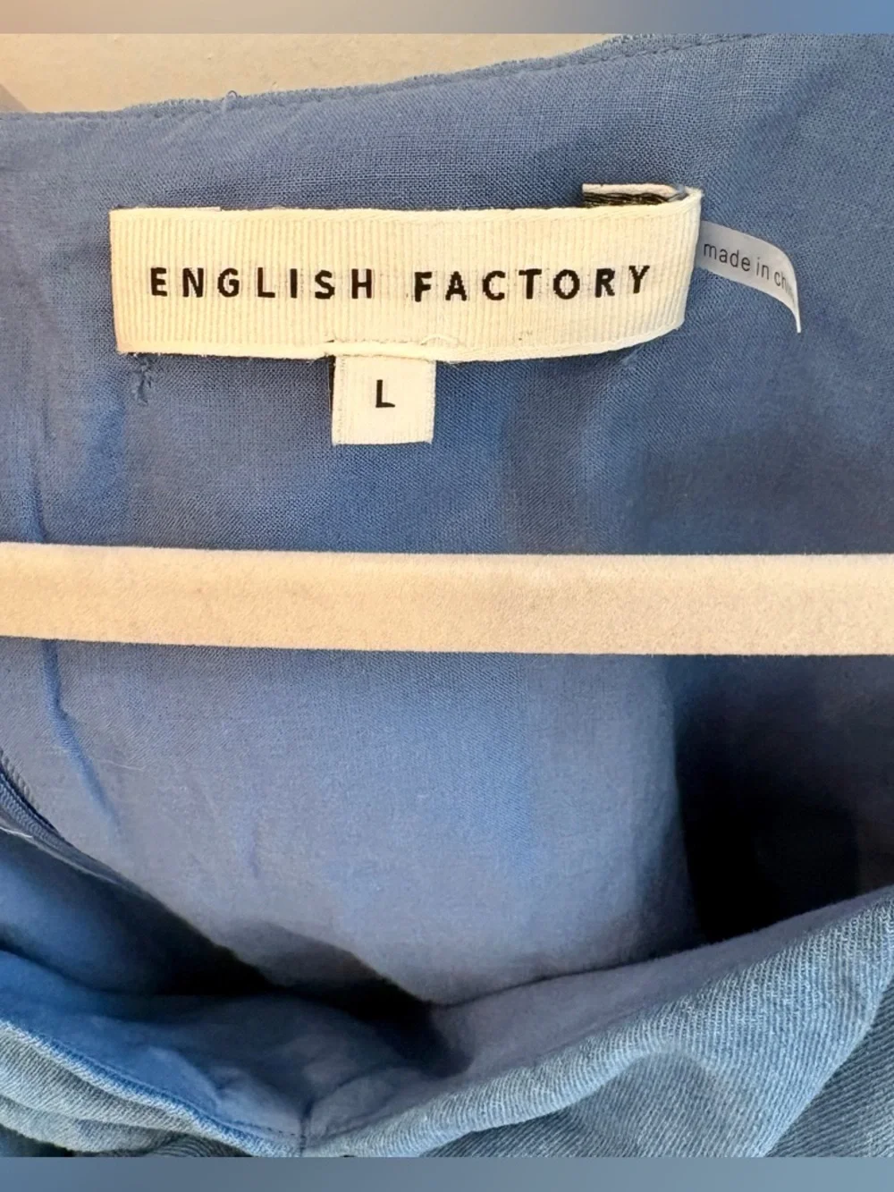 NWT English Factory Anthropologie Denim Rosette Floral Midi Dress - Picture 2 of 7